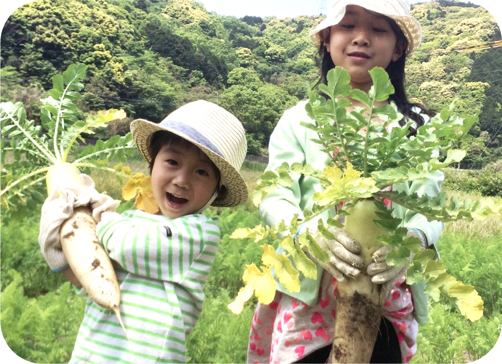 農作業をする子どもたち